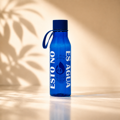 Botella azul de tritán Kangen con asa de silicona, 600 ml