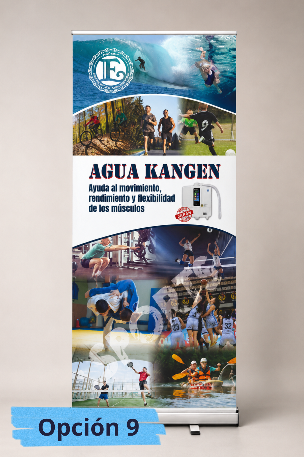 Banner roll up Agua Kangen, diferentes modelos