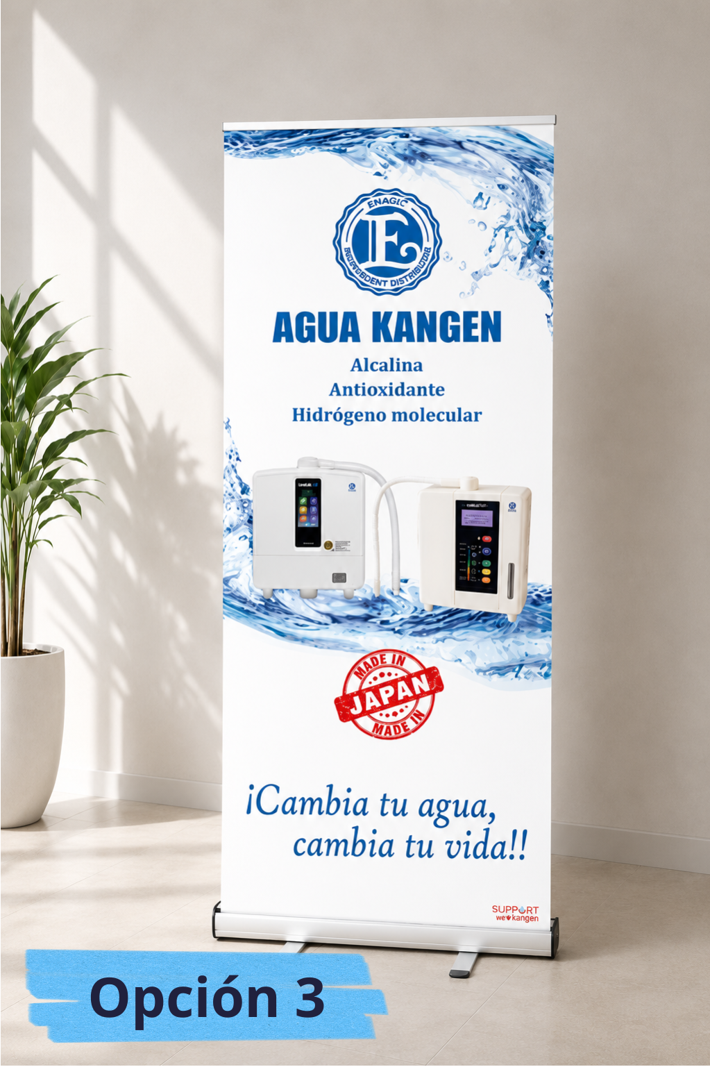 Banner roll up Agua Kangen, diferentes modelos