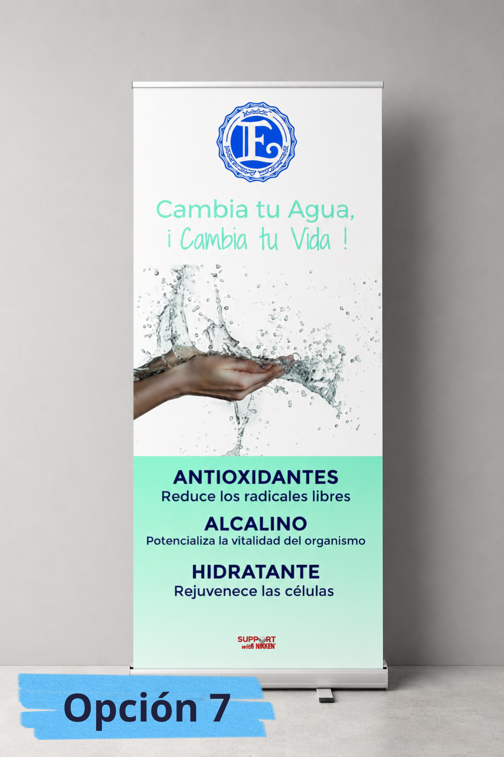 Banner roll up Agua Kangen, diferentes modelos