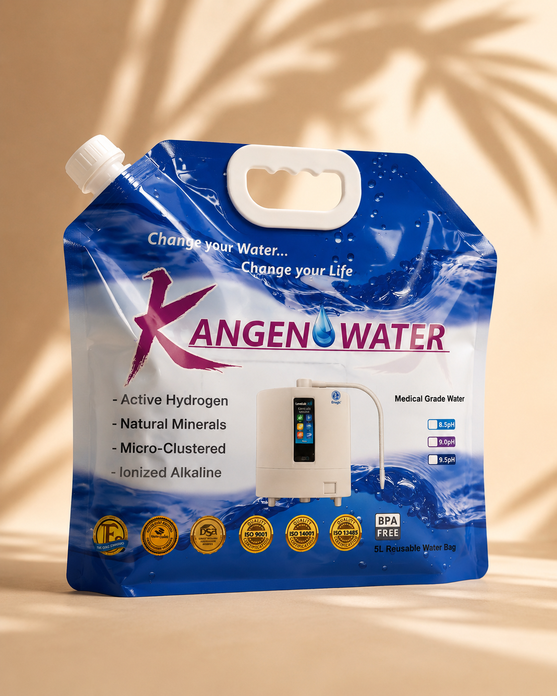 Bolsa de agua Kangen pH 9.5, 5 l (varios modelos)