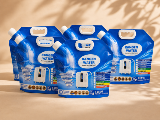 Pack de 5 bolsas de agua Kangen pH 9.5, 5l (varios modelos)
