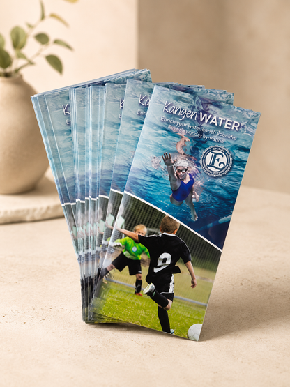 Pack de 25 trípticos Agua Kangen y deporte